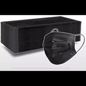30 Disposable Black Face Masks